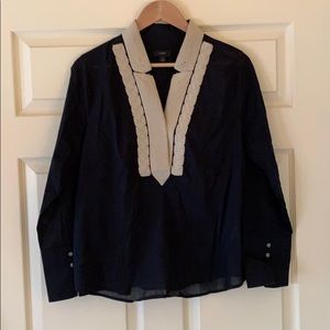 Jcrew black soutache trim tunic  medium